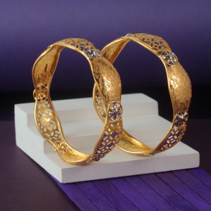 Ethereal Arc Bangles – Handcrafted Gold Bangles with Modern Precision