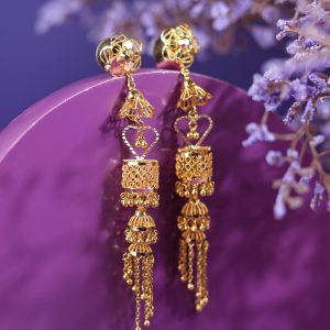 Neval Gold Jhumka – Turkish Gold Jhumka Design for Timeless Elegance